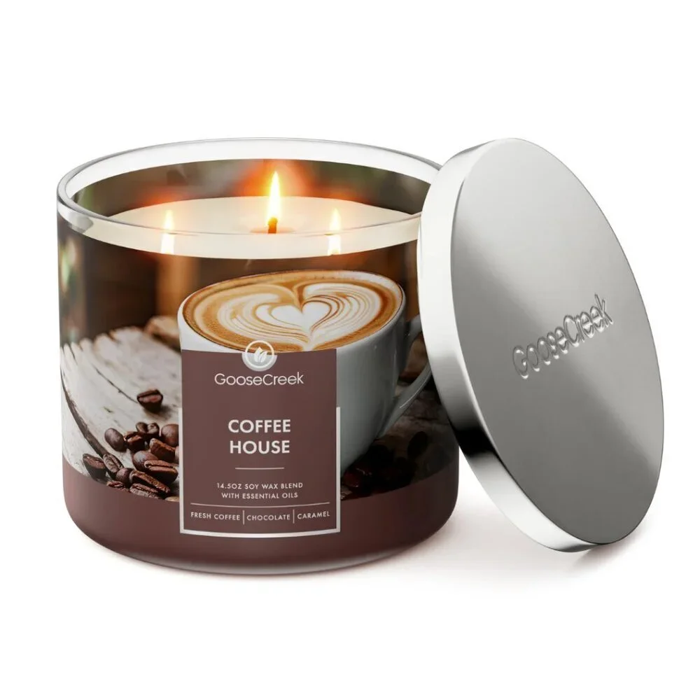 GOOSE CREEK Coffee‎ House 3 WICK CANDLE NWT